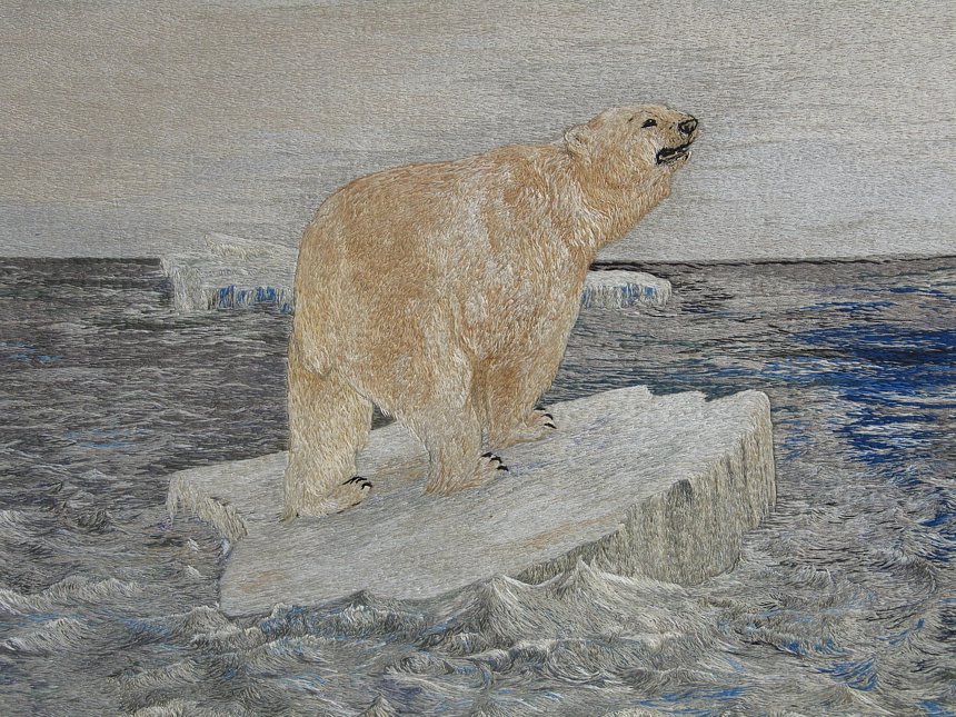 Antique Polar Bear Embroidery